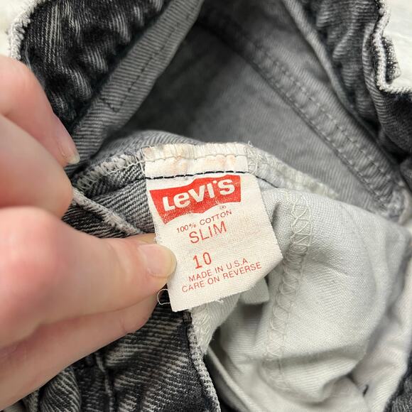 Vintage 80s Levis Acid Wash Black Girls‎ 10 Slim Denim Jeans Black Tab USA Made - Picture 4 of 11